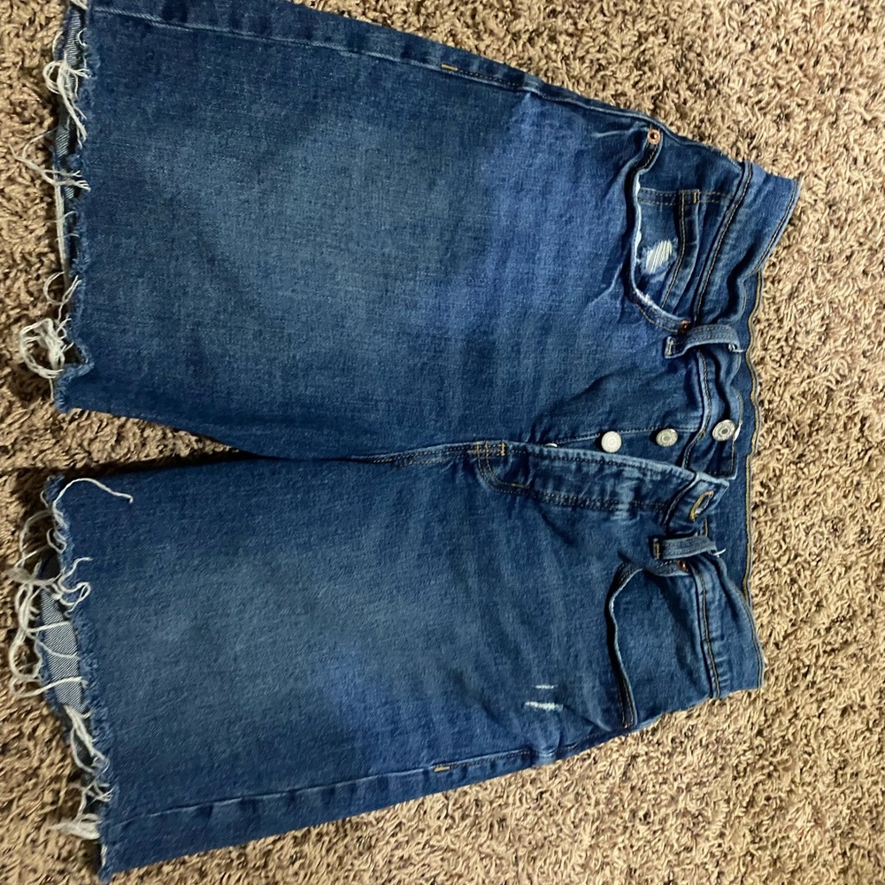 Hi-rise Jean shorts